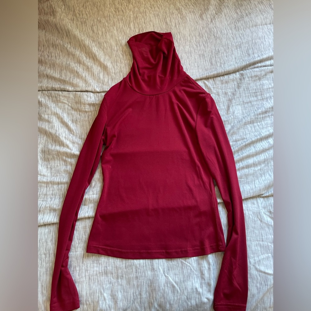 Shein red turtle neck